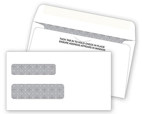 Self-Sealed Double Window Wallet Size Check Envelope - Small Business ...